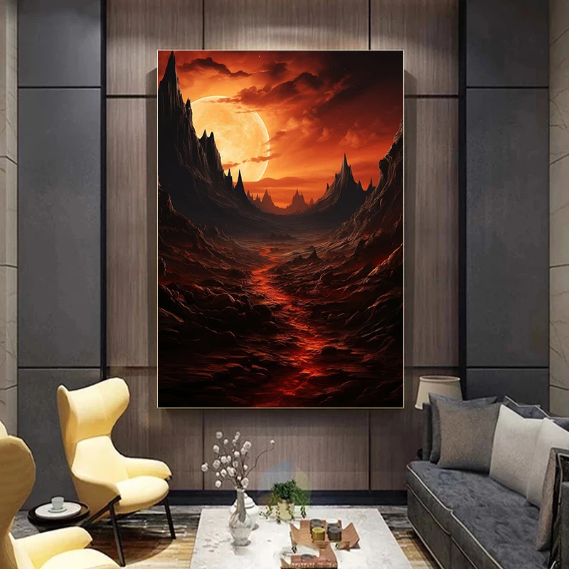 Cosmic Explosion Science Fiction Scene Posters The  End of the World Prints Canvas Painting Wall Art Pictures Home Room Decor
