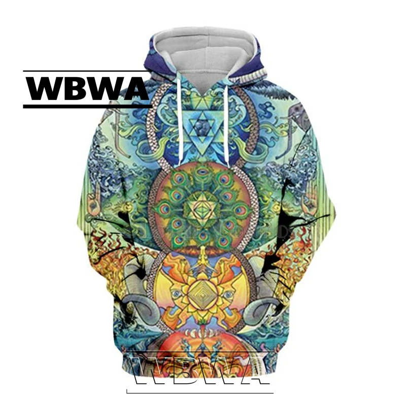 Hippie Mandala Trippy Abstract Psychedelic 3d hoodies/Sweatshirt Winter autumn Long sleeve streetwear-99