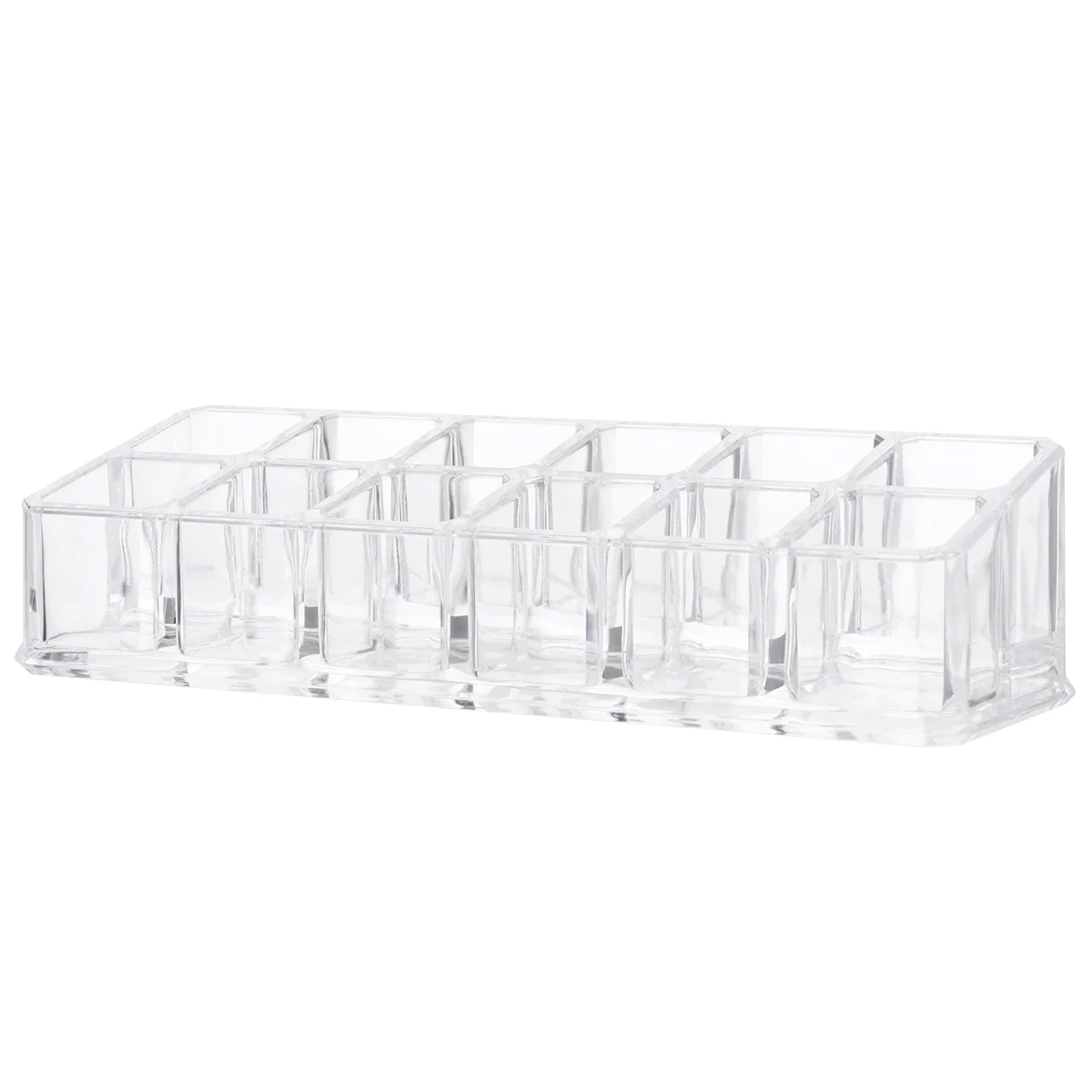 

12 Compartment Transparent Lipstick Organizer Stand Display Rack for Makeup Storage Lip Gloss Nail Polish Bottle Holder