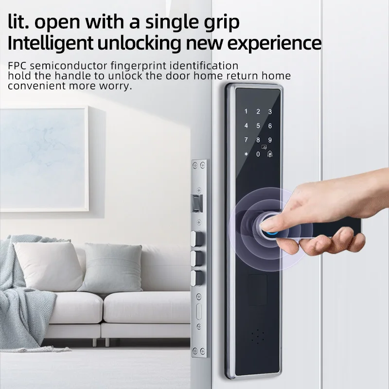 TTlock App Wood Door Locks SDK Fingerprint Aluminum Alloy Digital Keyless Biometric Smart Locks for Home Security