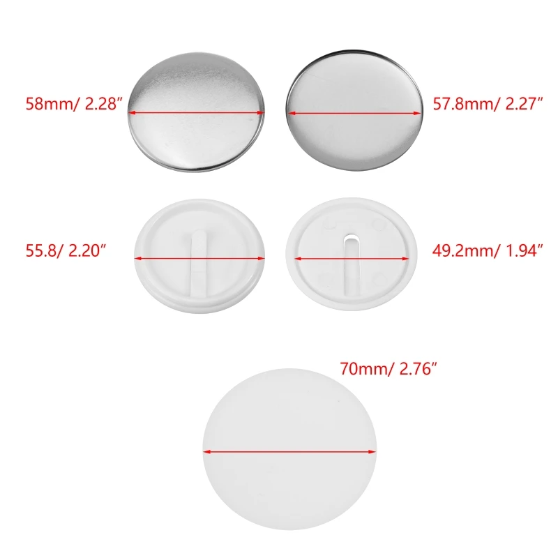 100Sets 58mm Round Tinplate Badge Stamping Machine Card Insertion Consumables for Personalized Custom Badge Work Permit