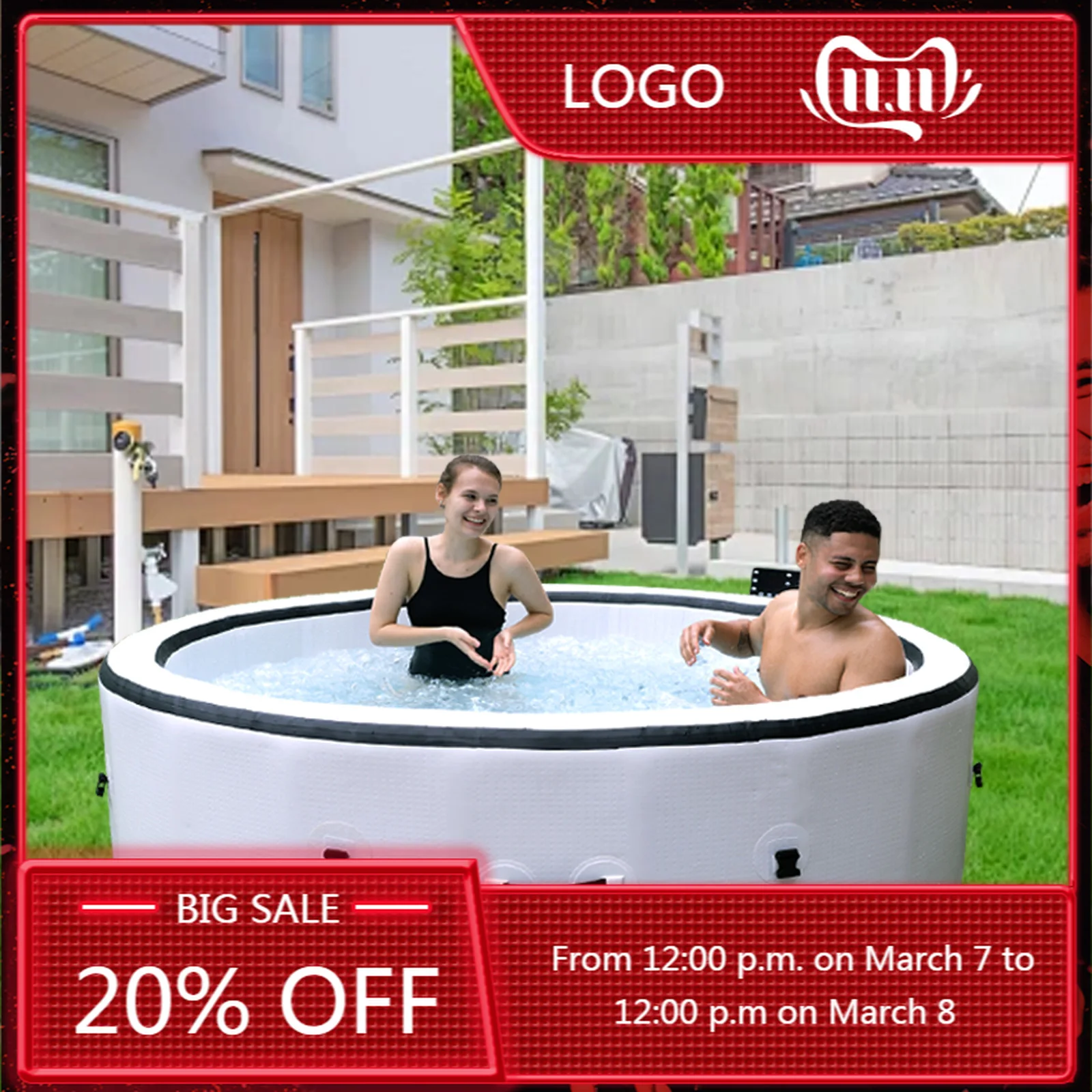 

STLF Top Quality Inflatable Outdoor Spa Pool 4-6 Person Spa Portable Inflatable Garden Hot Tub