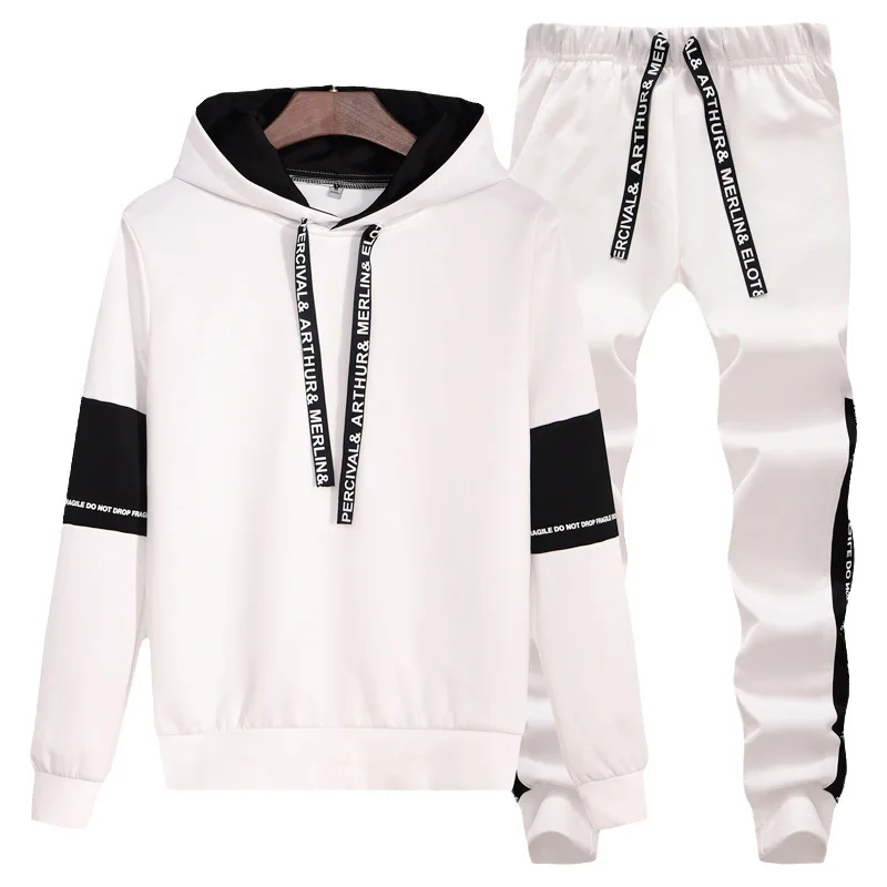 

Men's Women's Autumn Suit Korean Version of Trendy Handsome Hip-hop Casual Versatile Loose Long-sleeved T Two-piece Set Student