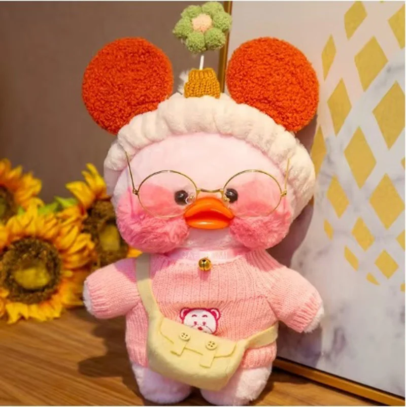 30cm pequeno pato amarelo coreano netred usando ácido hialurônico boneca patos lalafanfan brinquedos macios de pelúcia meninas aniversário presente de natal