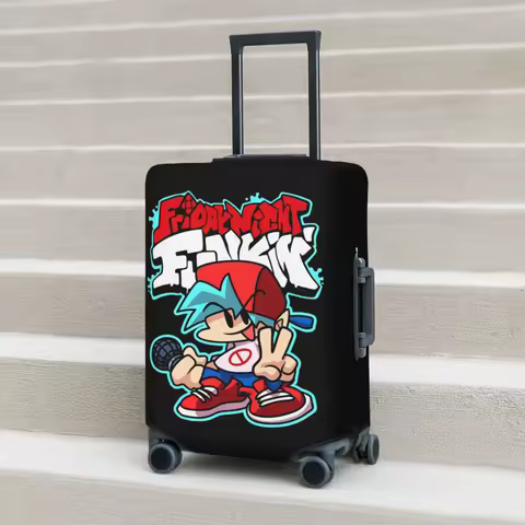 Friday Night Funkin, Boyfriend Suitcase Cover Protection Elastic Travel Luggage Protector Covers for 18-32 Inch
