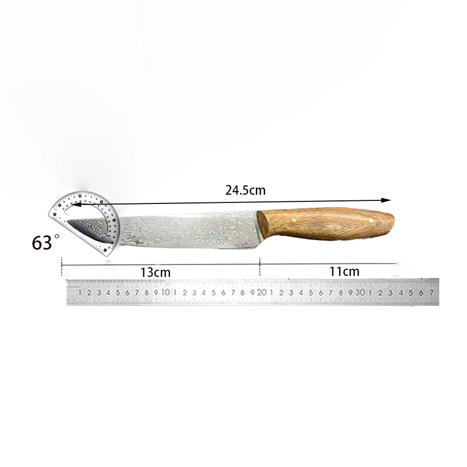 5 Inch Utility Knife With Cover 67 Layer Damascus Steel Blade Wood Handle Sharp Chef Cleaver Paring Kitchen Knives Cooking Tools