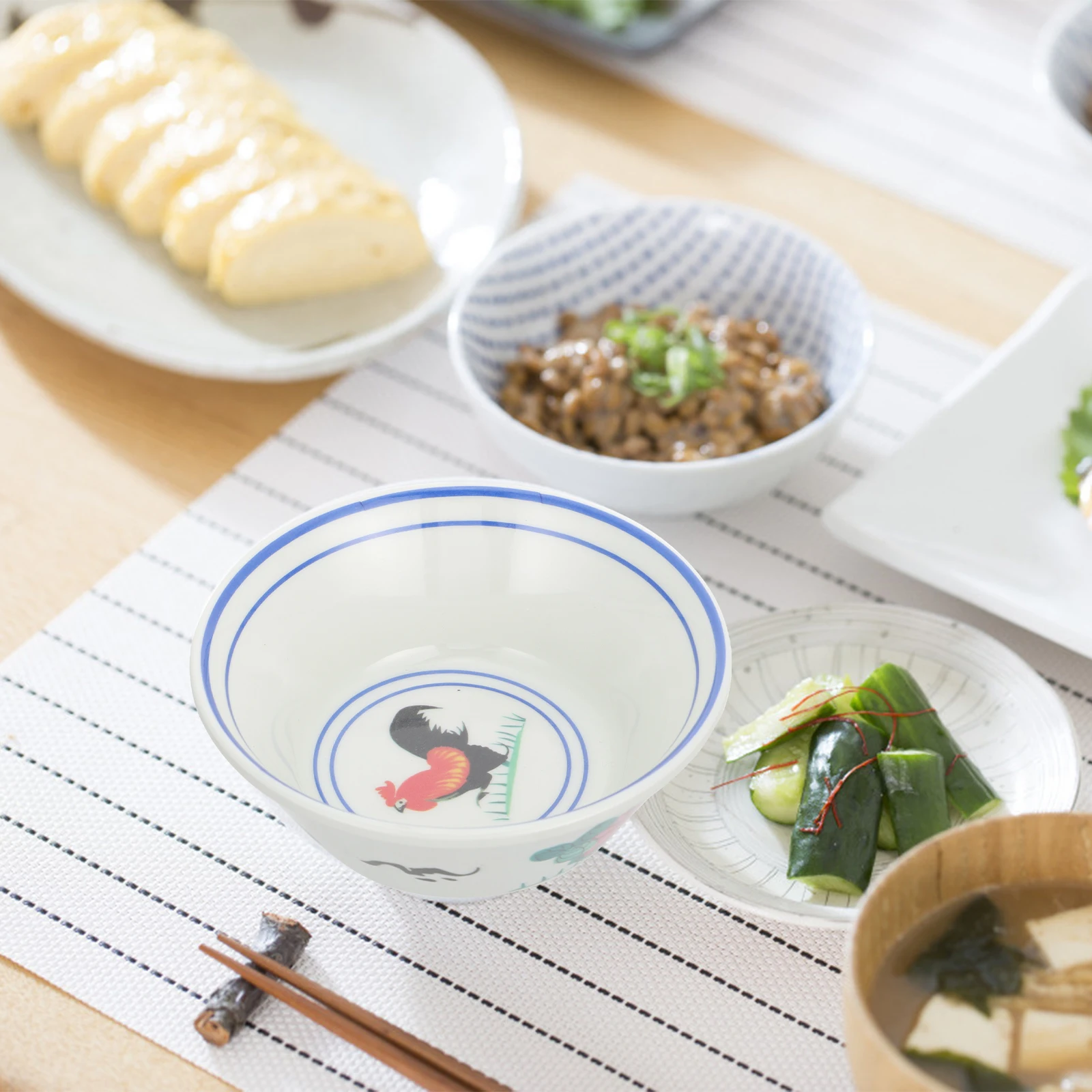 

1pc Retro Chicken Vintage Dinnerware Set Vintage Rice Bowl Cute Soup Bowls Kitchen Food Containers Restaurant Melamine Rice