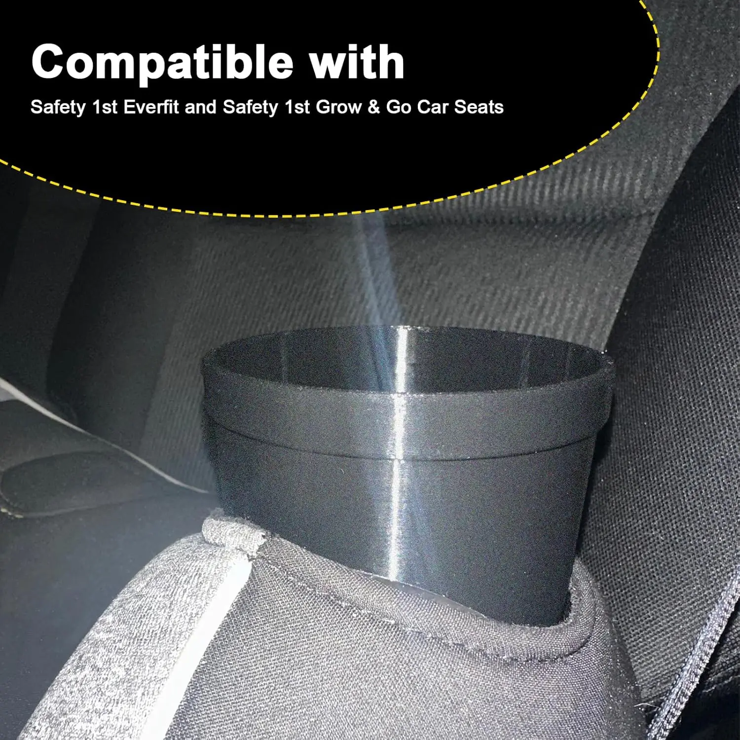 حامل أكواب لمقعد السيارة متوافق مع Safety 1st Everfit & Grow and Go، Maxi-COSI Pria، Cosco الكل في واحد - حامل أكواب فردي أسود