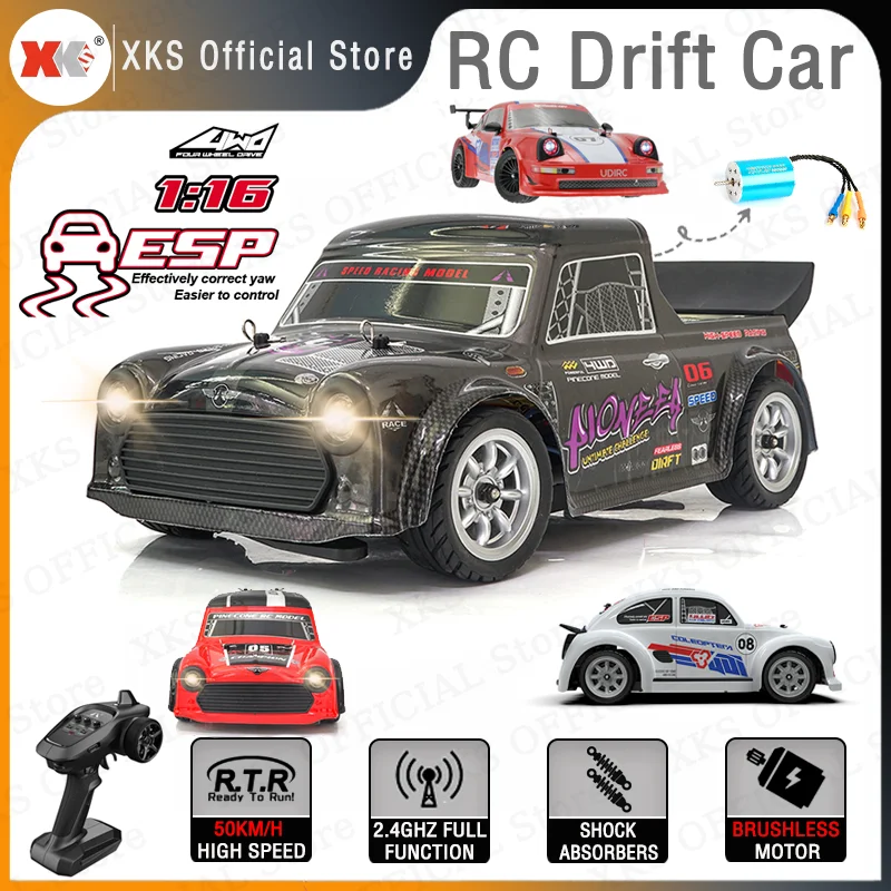 

XKS SG1605 SG1606 UD1607 UD1608 Pro 1/16 RC Car High Speed 2.4G Remote Control Brushless 4WD Drive Drift Racing Car toys For Boy