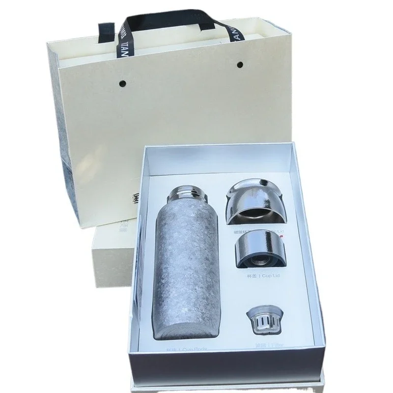 

Inside and outside pure titanium magnetic thermos cup,net to make tea, travel car pure titanium water cup