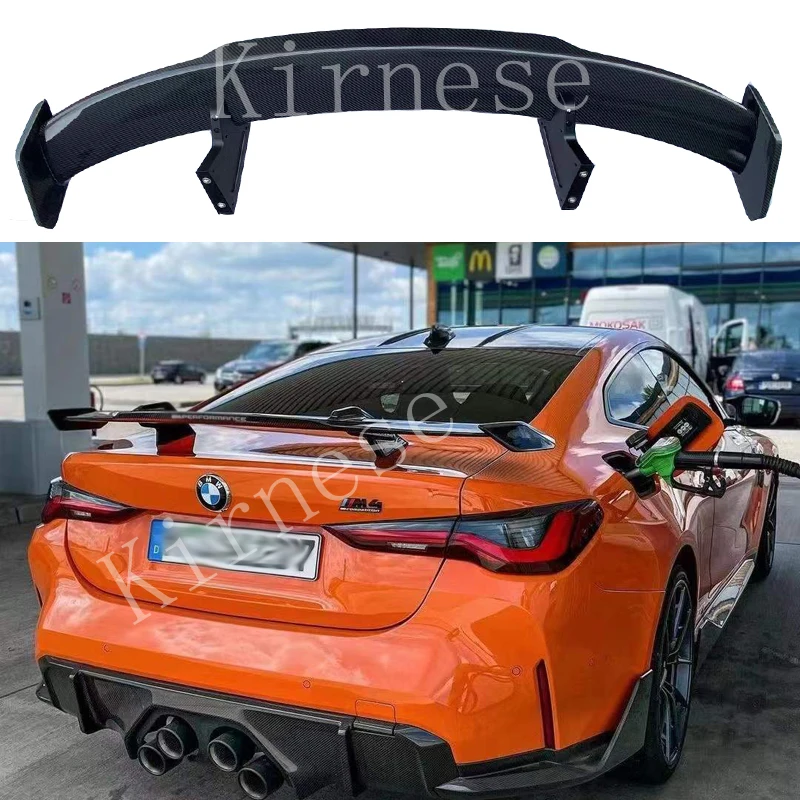 For BMW 4-Series M4 F32 F36 G80 G82 G22 2-Door  Sedan & 2020-2022 M4 Style Rear Wing Spoiler Lip Real Carbon Fiber Trunk Spoiler