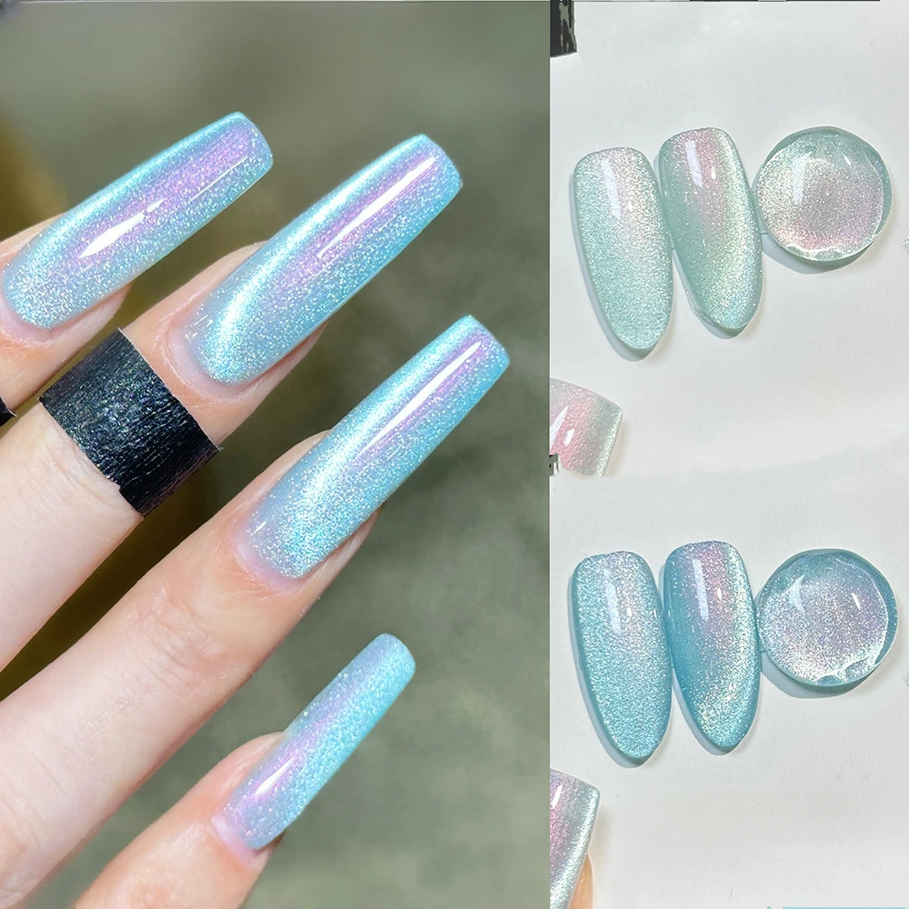 Dreamy Mermaid Tears Cat Eye Series Nagelgel Gel Nagellack 15 ml Semi Permanent Soak Off UV LED Ice Moon Magnetisches Cat Eye Gel