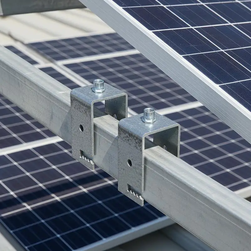 PSI U-Clamp Steel Solar Panel Mounting Bracket Long Lifespan Anti-Corrosion Steel Bracket Easy Install for Carport Roofs
