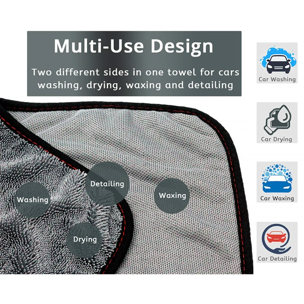 1Pc Car Wash Towel Microfiber Braided Cloth Car Towel Absorbent Car Wash Square
