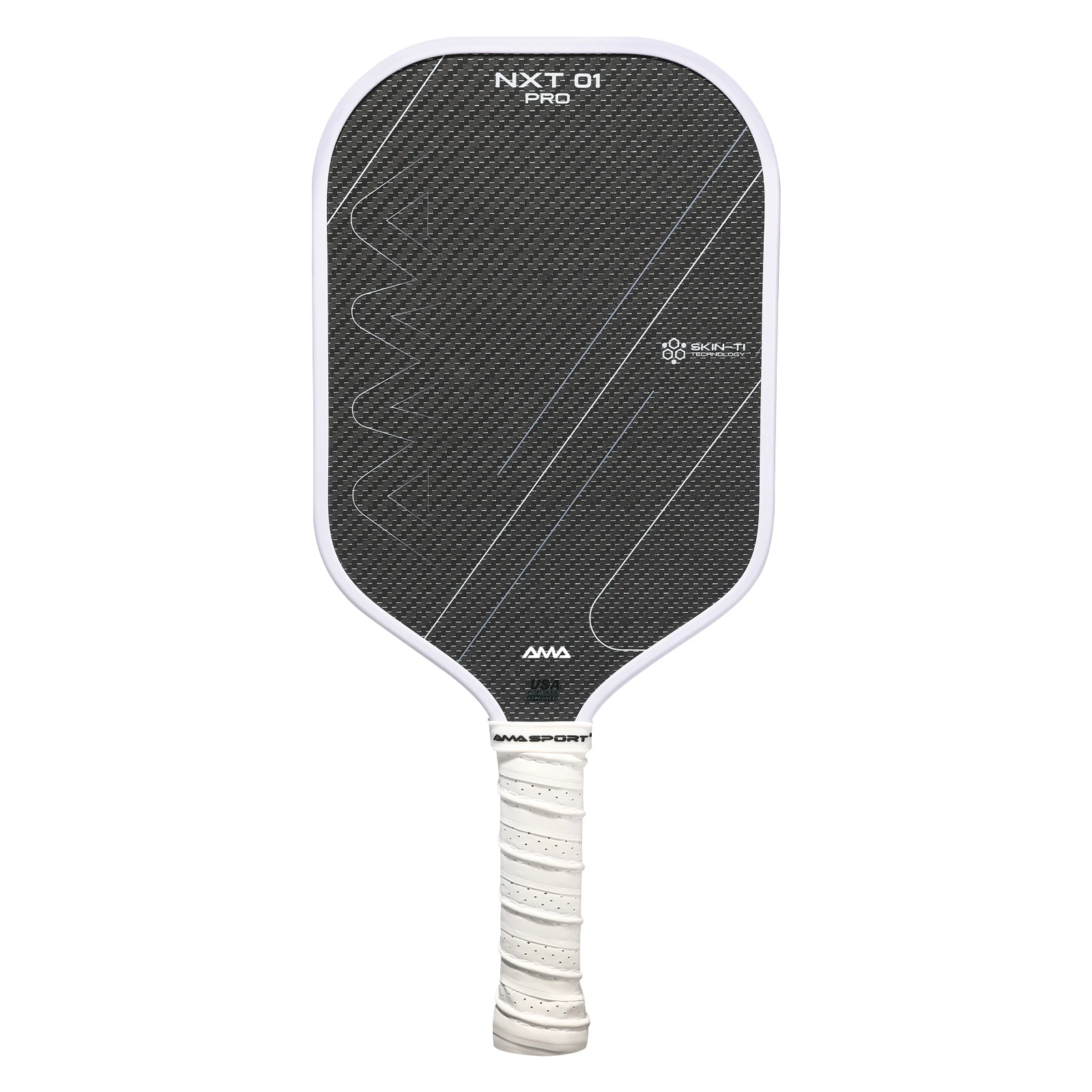 AMASport SkinTi Pickleball Racket 18K Carbon Fiber Interweaving Layer & Titanium Integration Provides Unmatched Control