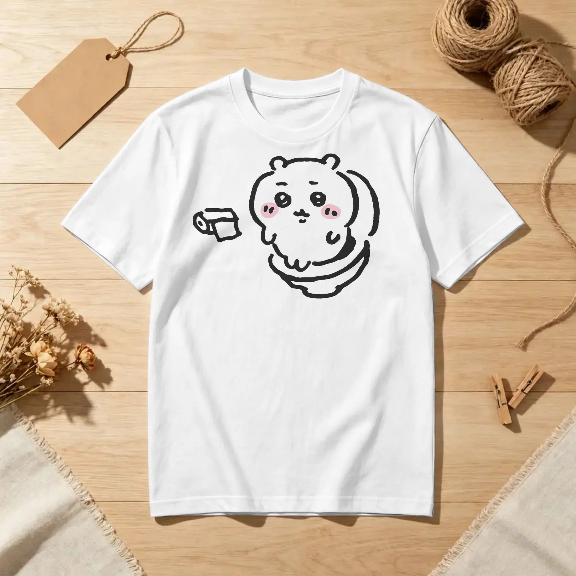 Chiikawaii Toilet T-Shirts for Men Women  Funny Cotton Tee Shirt Crew Neck Short Sleeve T Shirts Summer Clothing