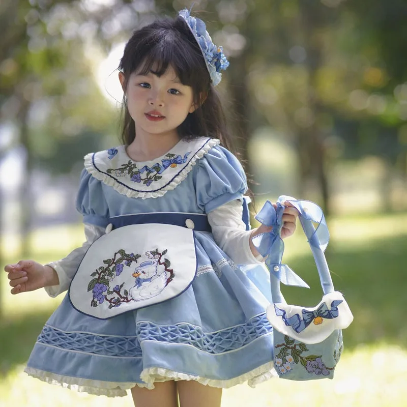 Spanish Baby Luxury Dress Girls Lolita Princess Dreeses Children Birthday Eid Party Ball Gown Kids Embroidered Boutique Vestidos