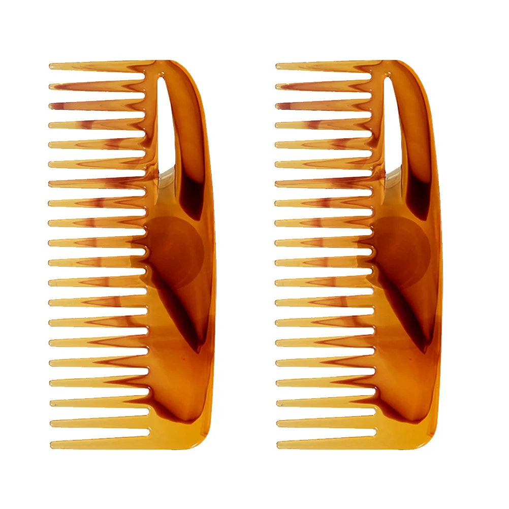 

2pcs Retro Oil Hair Comb Wide Tooth Design Smooth Finish For Hairstyle Styling Slicked-Back Pomade Diy Tool Men Women