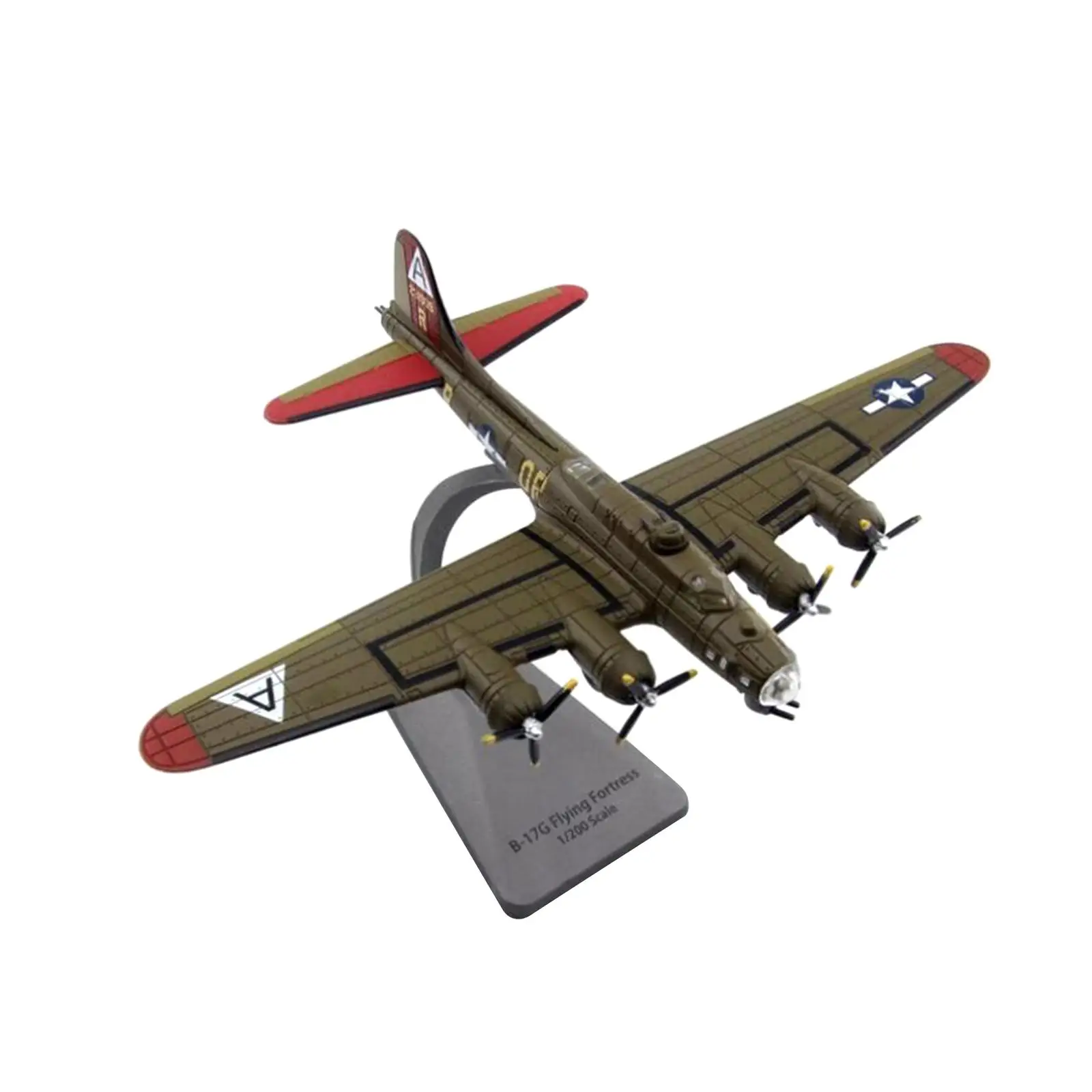 1/200 B-17G Bomber Airplane Display Tabletop Decor with Base Alloy Aircraft Plane for TV Cabinet Living Room Bookshelf Office