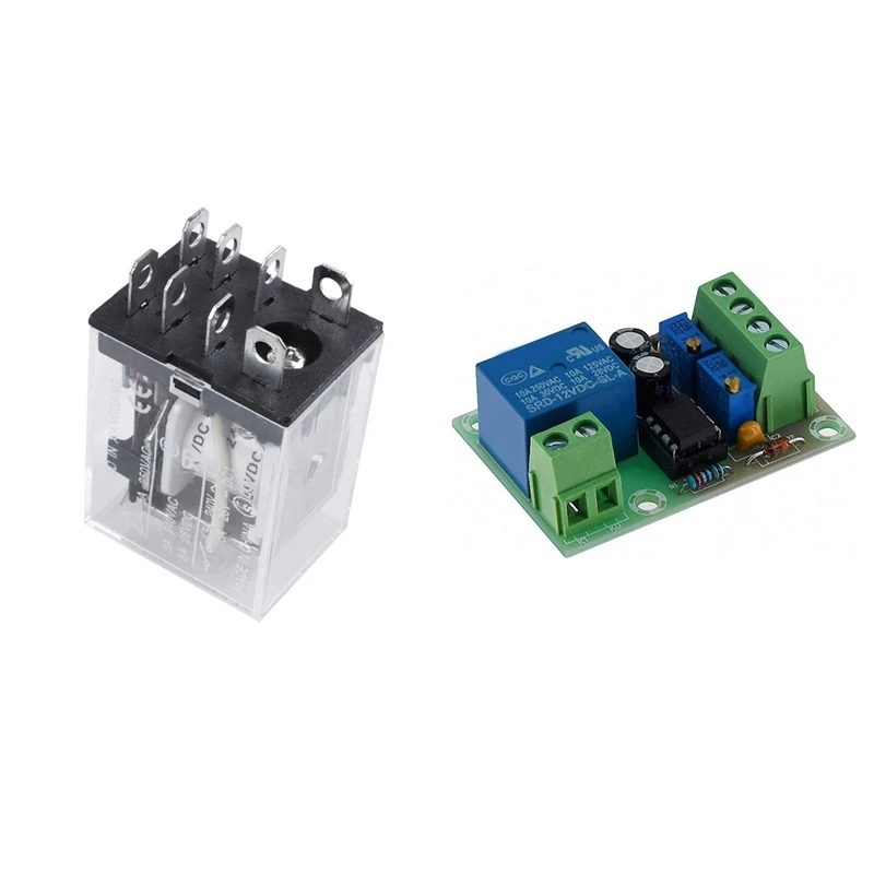 Placa de Control de fuente de Alimentación inteligente, bobina de cc 12V, 10A, 240VAC, 28VDC, DPDT, relé electromagnético, y XH-M601 JQX-13F2Z, batería de 12V