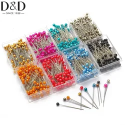 D&D 1.5inch 100pcs/box Sewing Pins for Fabric with Colored Ball Head Straight Quilting Pin Dressmaker DIY Jewelry Making