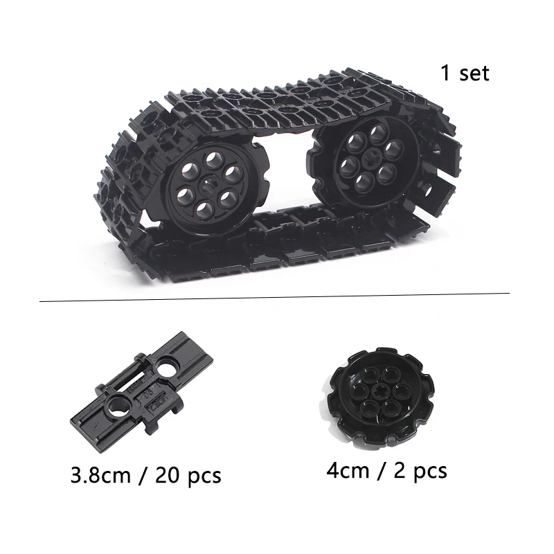 Kleine bouwsteendeeltjes, combinatie van tankrails, technisch voertuigrailsvervoer, militaire accessoires, 57518-onderdelen