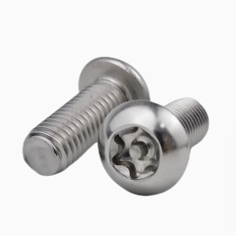 iso7380.2 M2 M2.5 M3 M4 M5 M6 M8 304 Stainless Steel Six Lobe Torx Button Round Head with Pin Anti-theft Security Bolt Screw