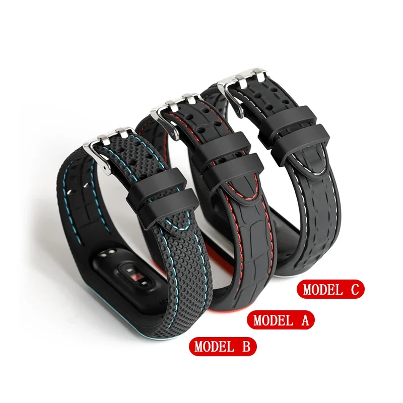 Honeycomb Pattern Bracelet For Xiaomi Miband 7 6 5 Strap Replacement Silicone Watchband Mi Band 3 4 5 6 Smartwatch Accessories