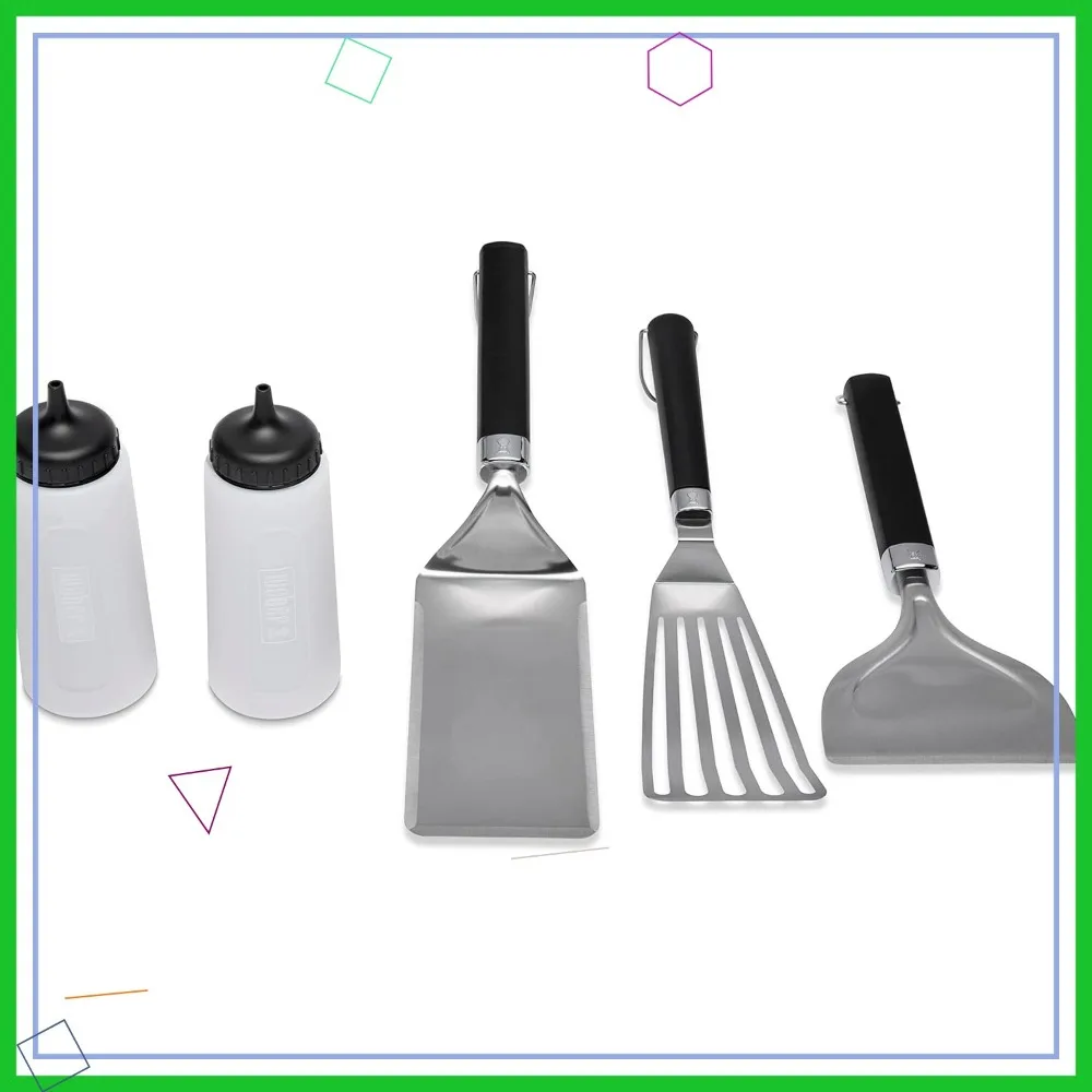 

5-Piece Griddle Tool Set for Pancakes, Burgers & More with Durable Stainless Steel