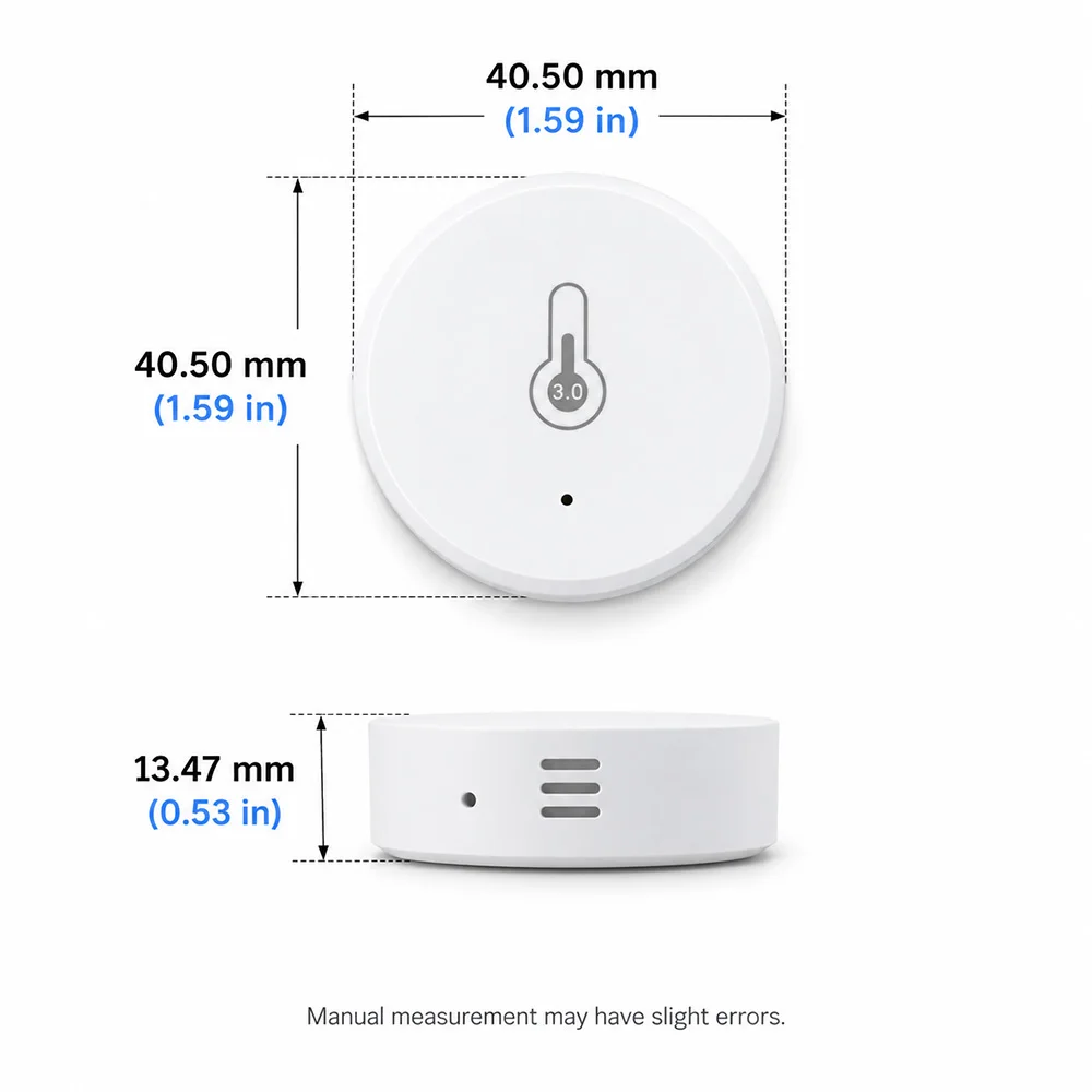 Zigbee 3.0 Temperature Humidity Sensor, Requires a Zigbee Hub, For Use With Home Assistant Zigbee2MQTT Alexa Google Home