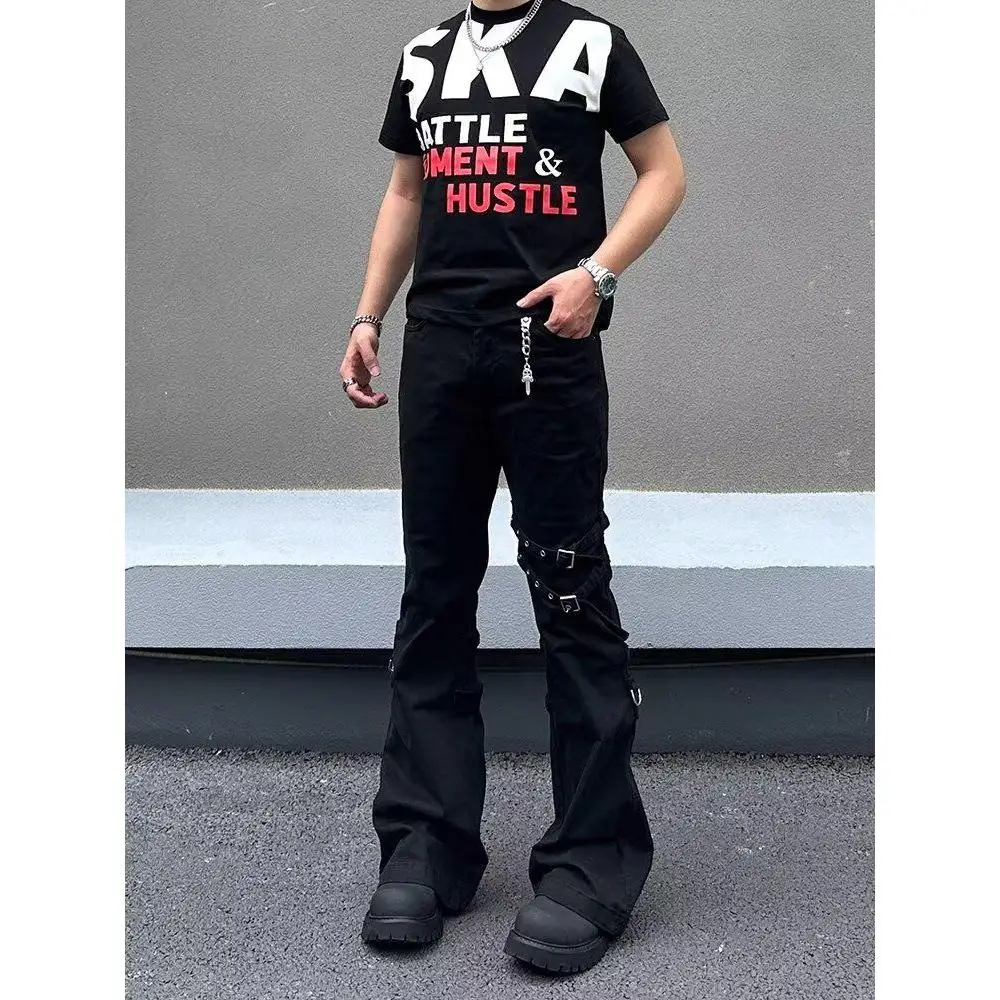 

Bla Bell Bot, прямые мужские джинсы, повседневная прямая рабочая одежда со средней талией, брюки для зимней уличной одежды