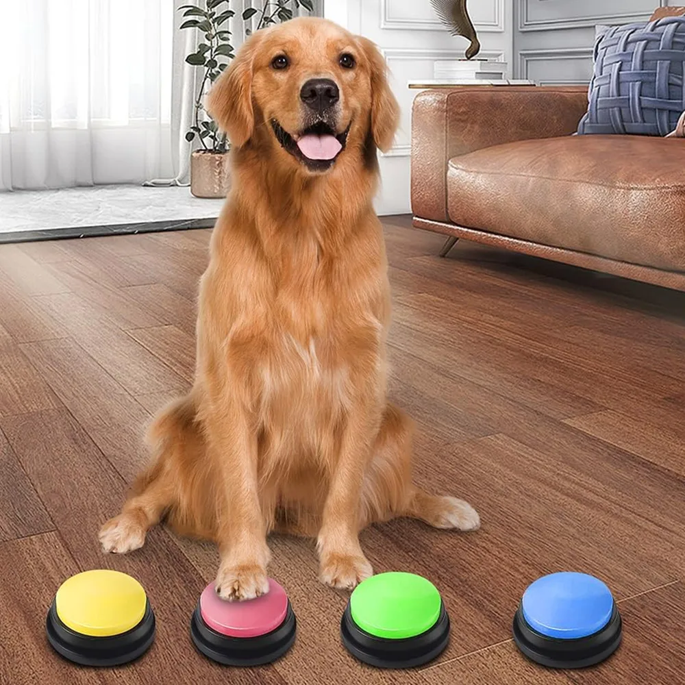 Voice Recording Button Dog Buttons for Communication Pet Training Toys Dogs Dining Bell Recording Sounder Voice Speaker Box