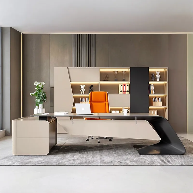 Minimalist Aesthetic Office Desk Reception Mid Century Office Desk Wooden Modern Conference Craft Tavolino Postmodern Furniture