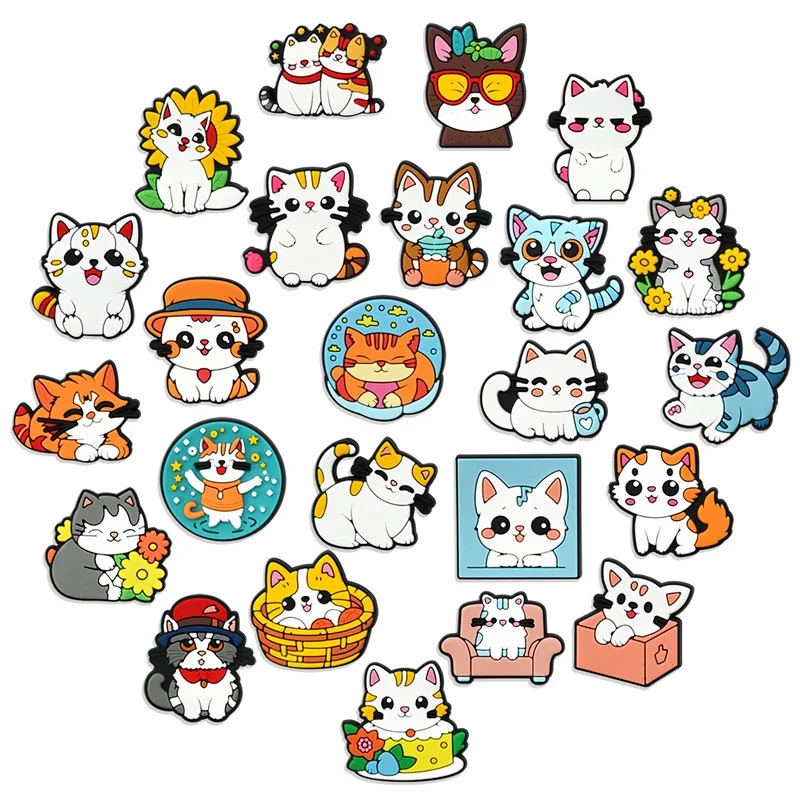 

Cute Cat Shoe Charms for Crocs Pin Accessories Charms Decorations Sandals Shoe Women Favor Gifts