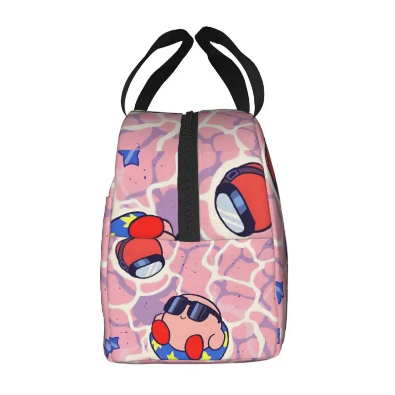 Aangepaste Kirbys Cartoon Game Thermisch geïsoleerde lunchtassen Dames Herbruikbare lunchtas voor buitenpicknickopslag Voedseldoos