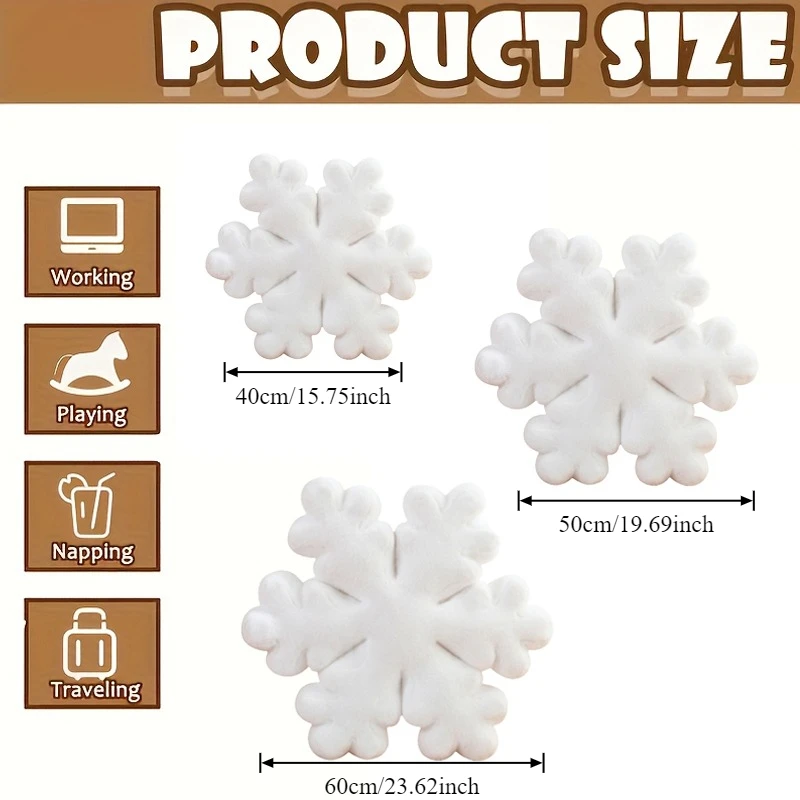 Snowflake Pillow-Soft Plush Cloud-Shaped Cushion  Cozy Winter Home Decor for Sofa & Bedroom,Pillows for Couch/Christmas Ornament