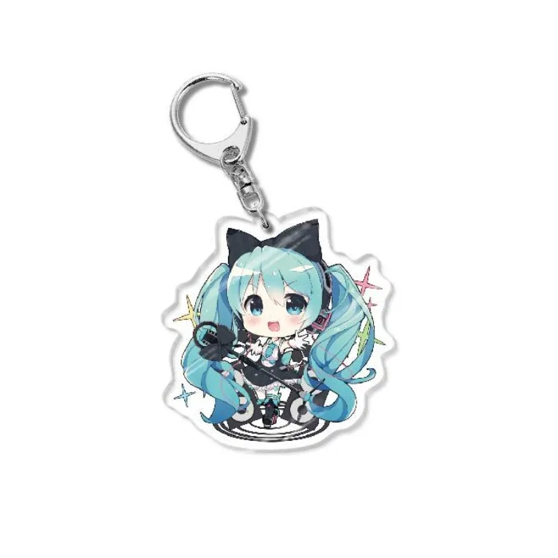 Hatsune Miku Keychain Anime Hatsune Miku Acrylic Pendant Cartoon Child Toy Cute Keychain Girl Bag Pendant Gift Wholesale