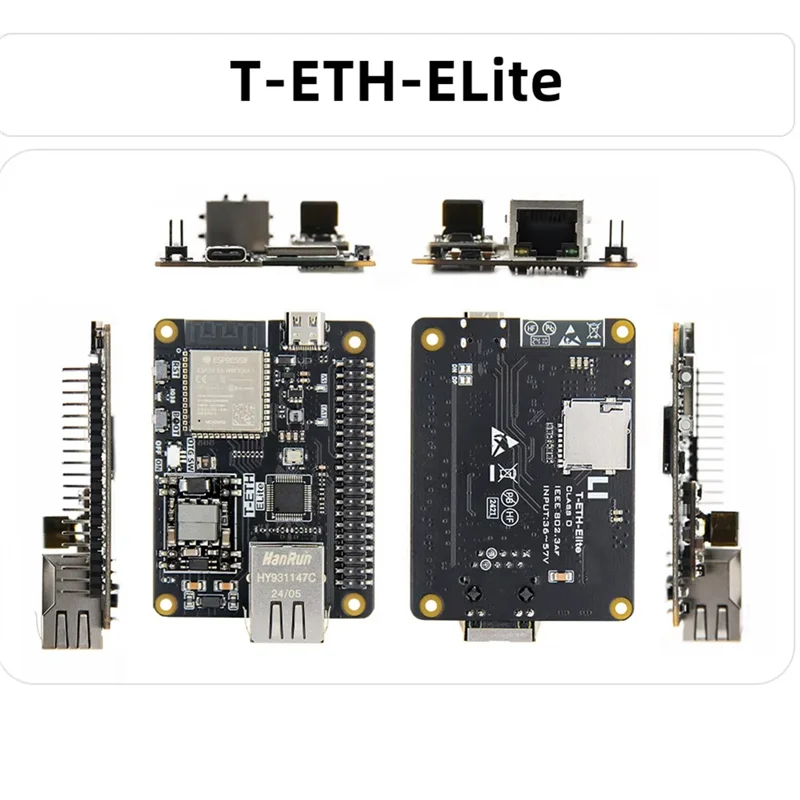 Placa de desenvolvimento Ethernet VO-T-ETH-Elite ESP32-S3 2.4Ghz Wi-Fi e Bluetooth 5 (LE) suporta fonte de alimentação POE