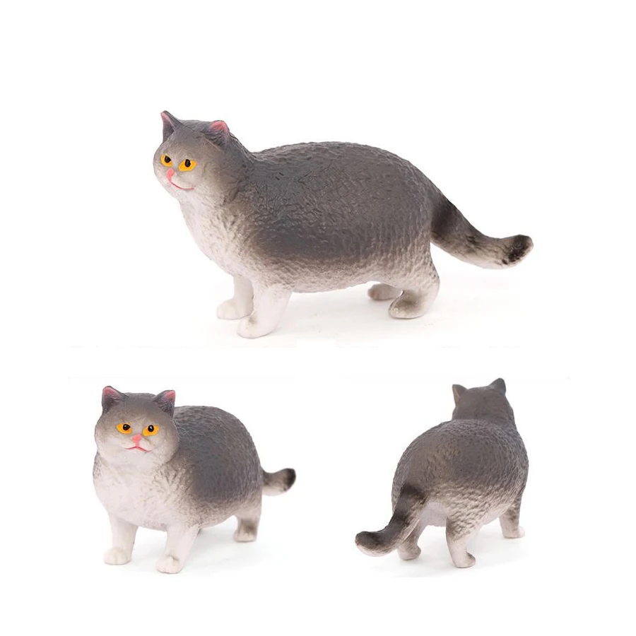 Realistic Plastic Cat Kitty Different Poses Figure Mini Cats Pet Model Figurines Cake Topper Kitten Toy Christmas Birthday Gift