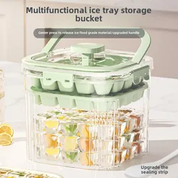 Food grade Press Type Silicone Ice Cube Mold Large Capacity Ice Storage Box Summer Household Ice Maker Home Kitchen Fridge Tools
