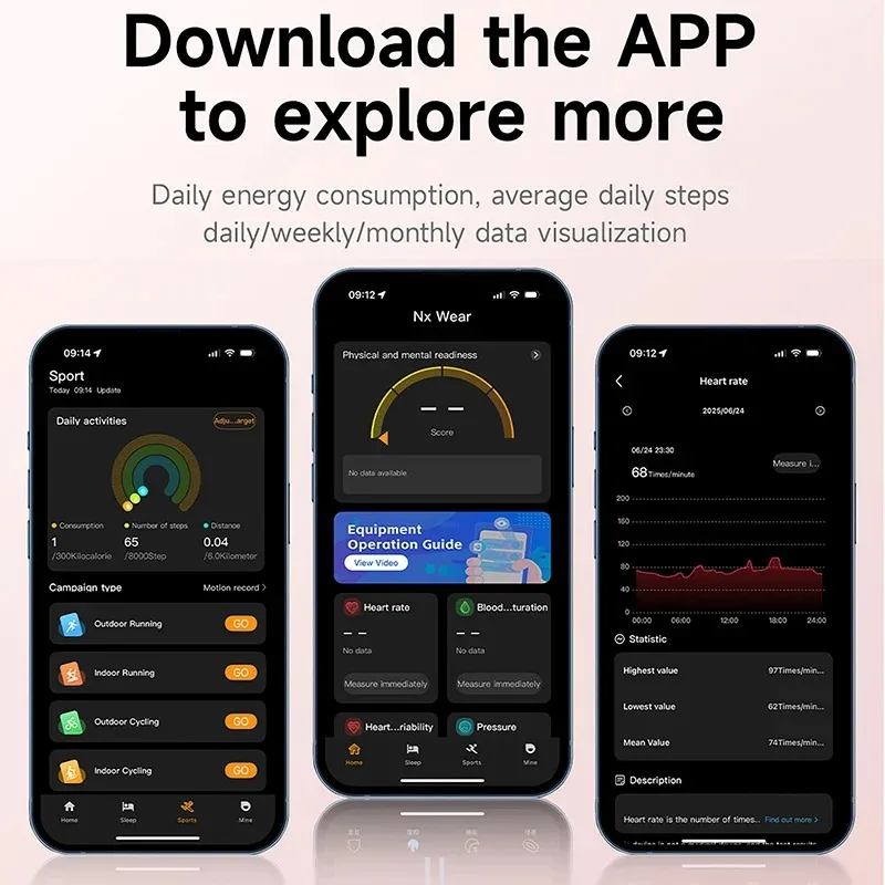 스마트 팔찌 여성 스마트워치 남성 피트니스 트래커 심박수 혈중 산소 방수 스포츠 스마트 밴드 시계 iOS 안드로이드용