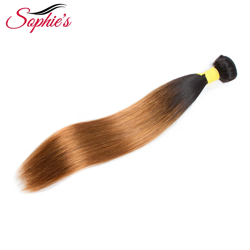 Sophie's Pre-colored Ombre Bundles T1B/30 Color 1 Bundles Hair Peruvian Human Hair Non-Remy Straight Hair Hair Extensions