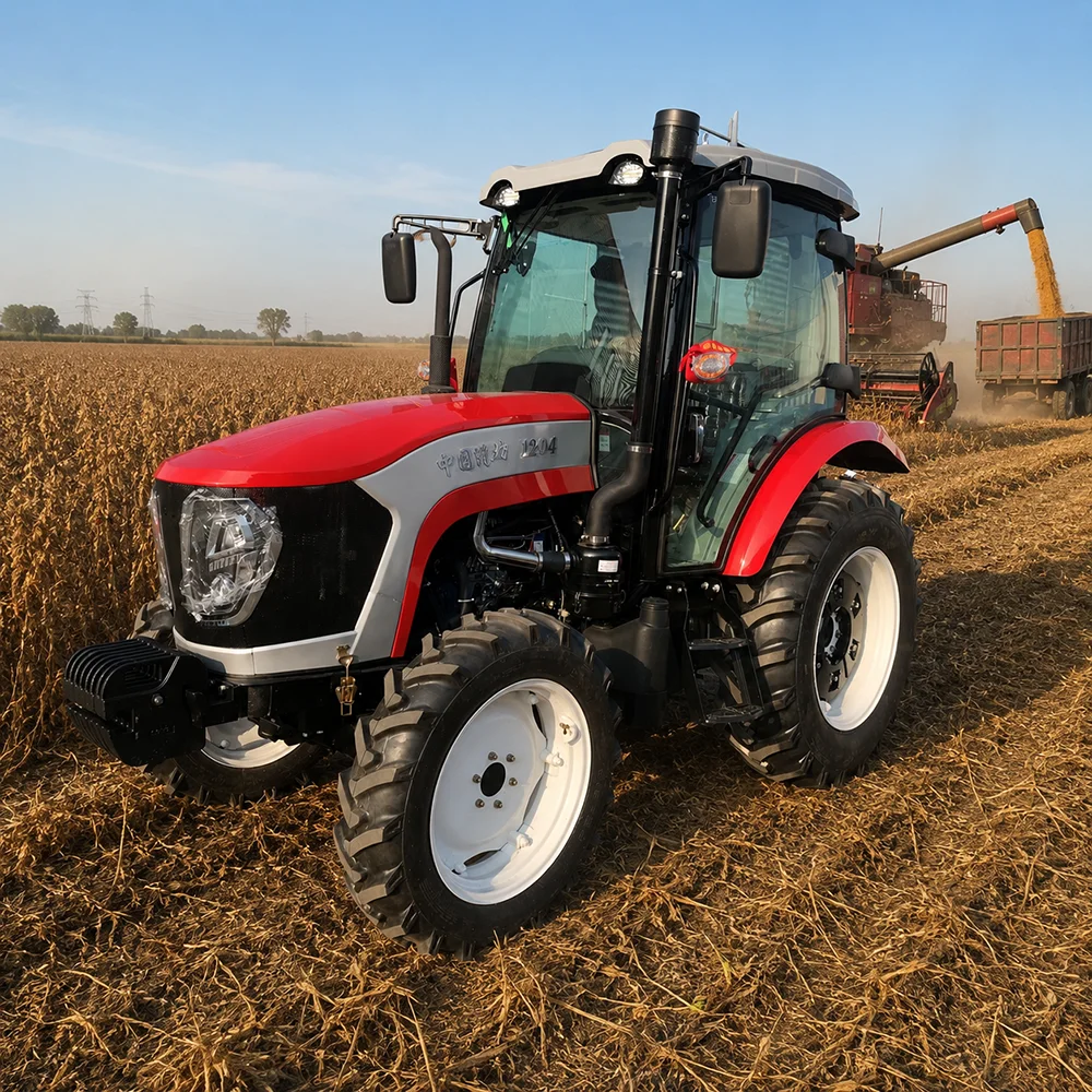 New Design 50-90HP 4WD Wheel Tractor Agricultural Farm Tractor with Cabin and AC System CE Certified Factory Directly Selling