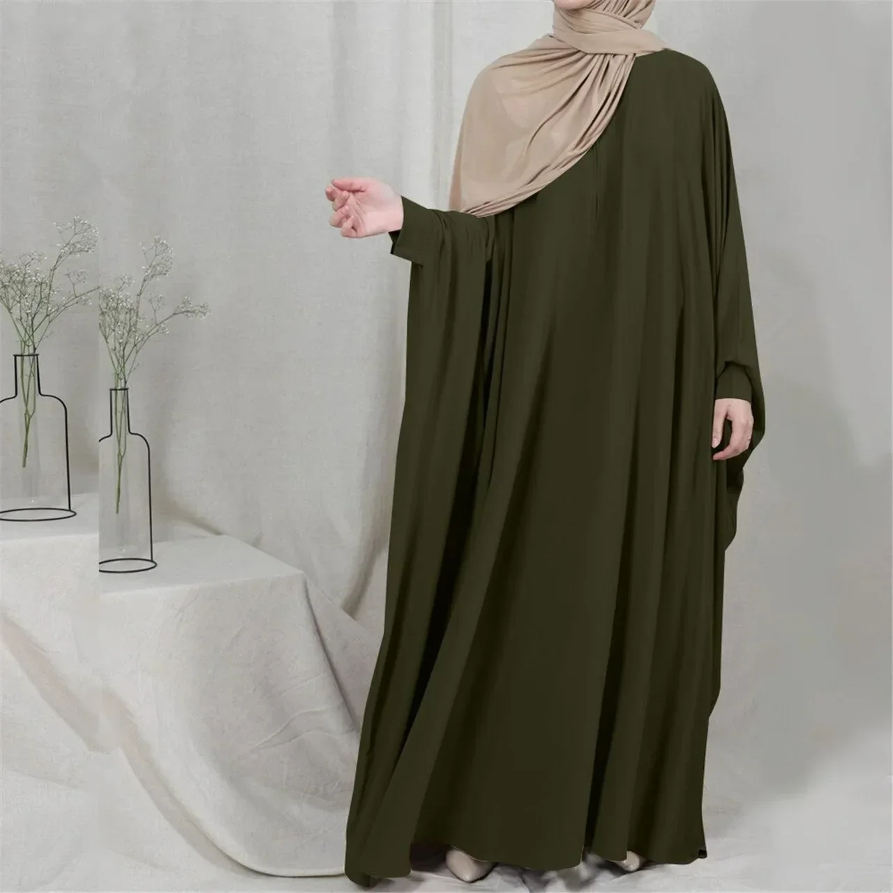 

Loose Bat-sleeve Dress Muslim Women Dress Islamic Abaya Robe Ramadan Gown Dresses for Women Loose Muslim Abaya for Dress Women