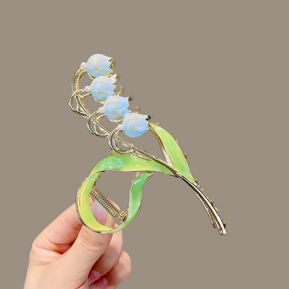 Lily of the Valley Hair Claws For Women Fashion Hair Clip Metal Hair Crab Hair Accessories Headwear