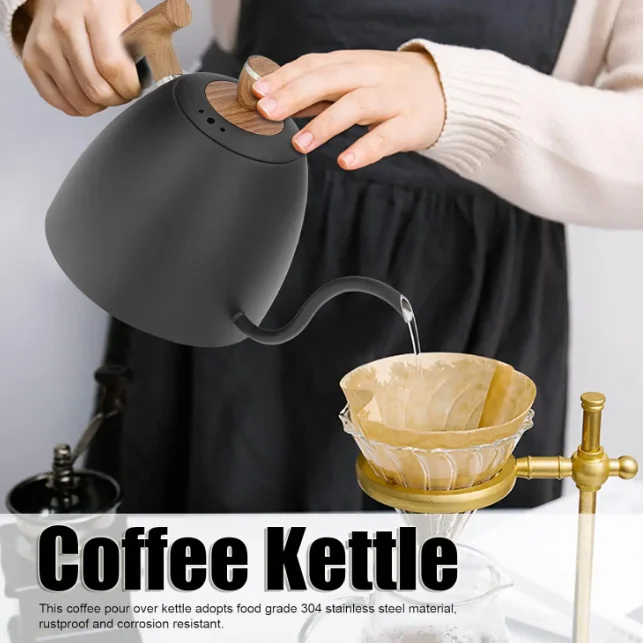 600/1500ML Stainless Steel Coffee Hand Brewing Pot Swan Neck Slender Mouth Kettle Coffee Brewing Utensils