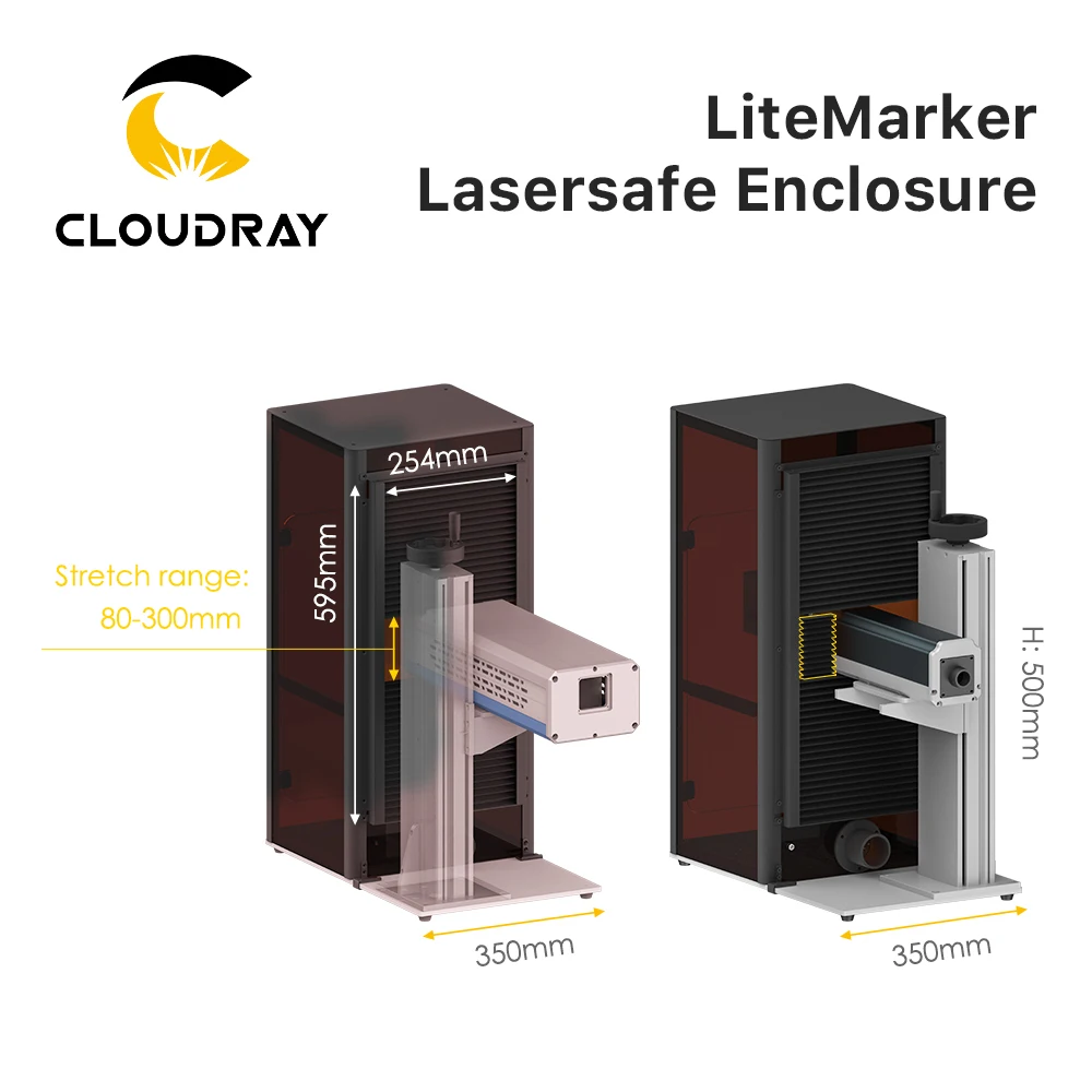 

Защитный корпус машины для маркировки волокна Cloudray Защитный чехол LiteMarker для защиты лазера 500-подъема со светодиодной подсветкой