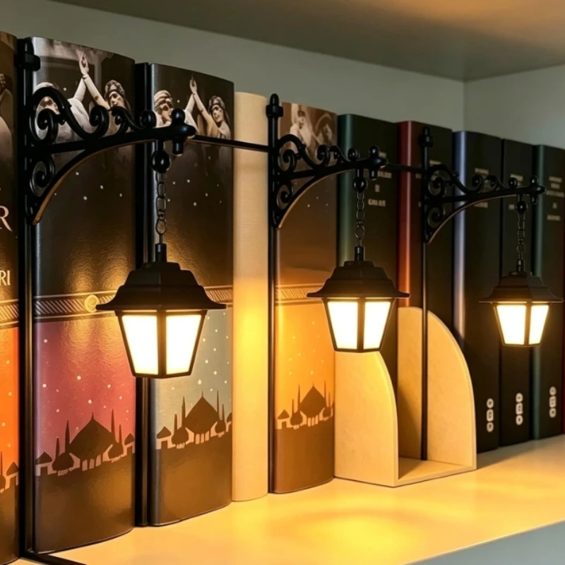 Library Lantern-Decorative Bookshelf Lighting, Reading Book Shelf Lights for Study Reading Corner Home Library, Unique Gift