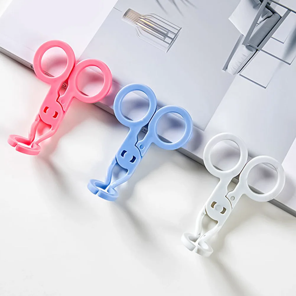 12 Pcs Clamps Contact for Wearing Color Lenses Eyelid Extension Device 12pcs Tweezers Remover Make up Plastic Contacts