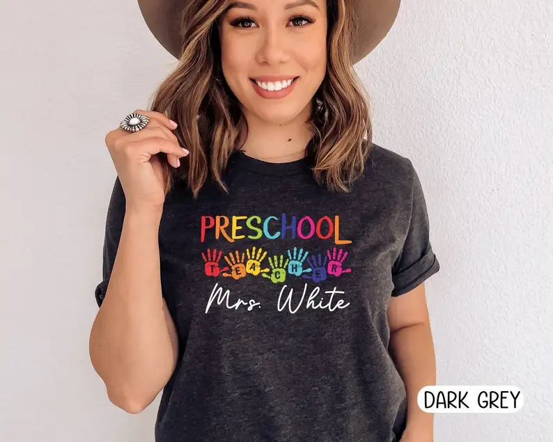 Preschool Teacher Tshirt Kindergarten Teacher Gift Cute Teacher Shirt Custom Funny Teacher Shirts Cotton O Neck Short-Sleeve Tee